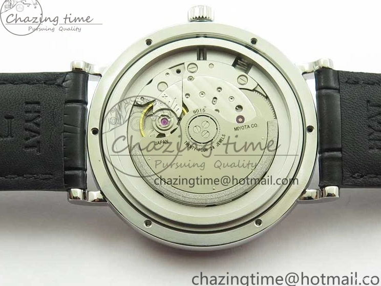 MIROTIME 0308 Vibrant Portofino IW459402 SS MKS 1:1 Best Edition White Dial on Black Leather Strap Miyota 7086